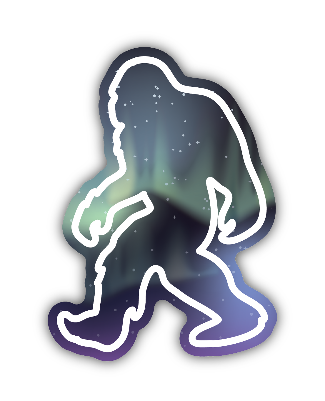 Northern Lights Sasquatch Sticker