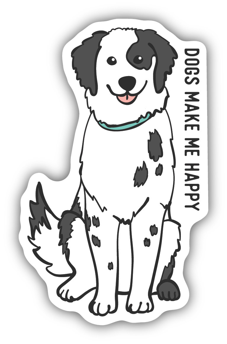 Dogs Make Me Happy Sticker