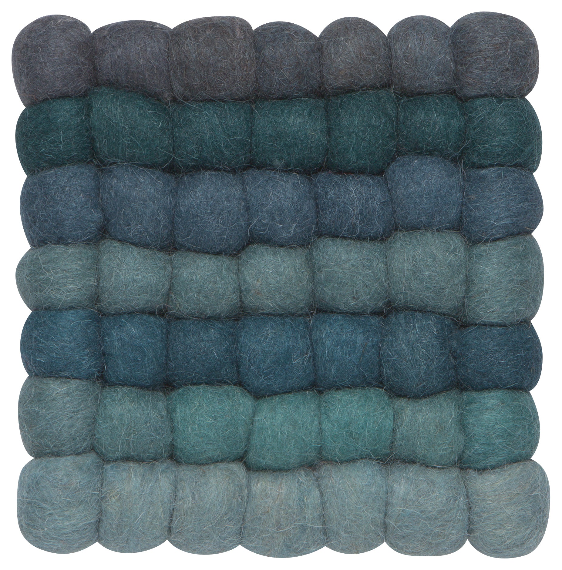 Recycled Wool Felt Dot Trivet in Lagoon