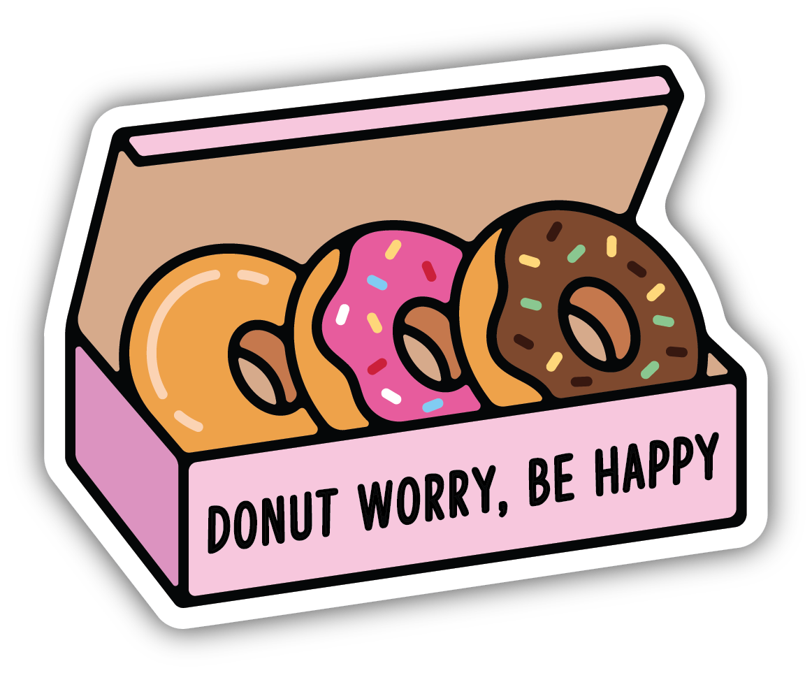 Donut Worry Sticker Donut Worry Sticker