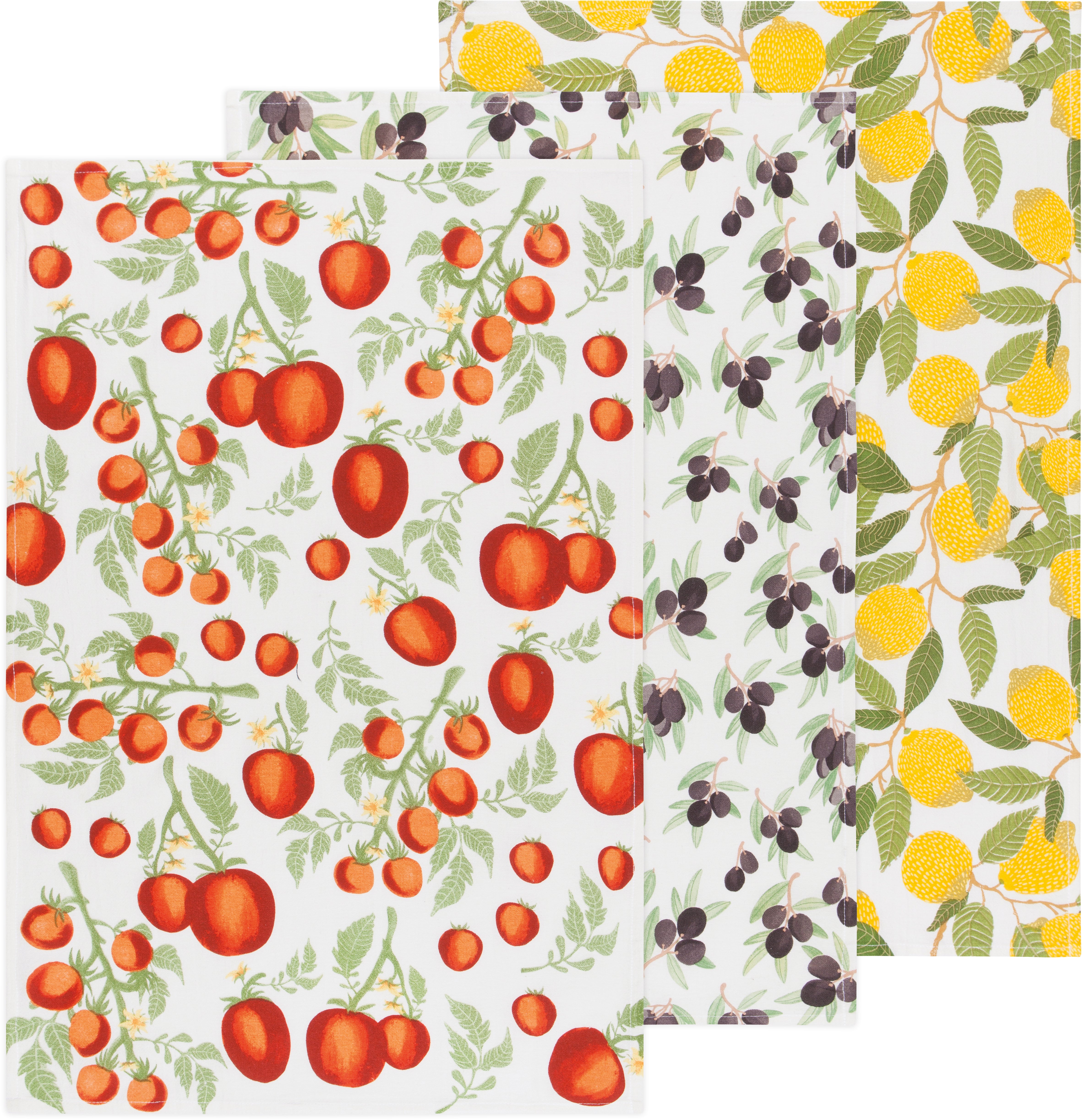 Mediterranean Bakers Flour Sack Tea Towels, Set of 3