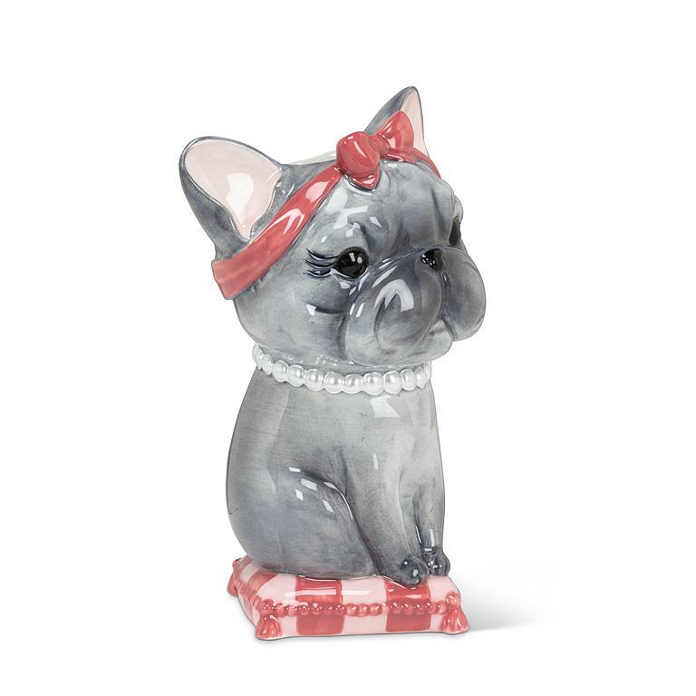 Frenchie On Cushion Vase