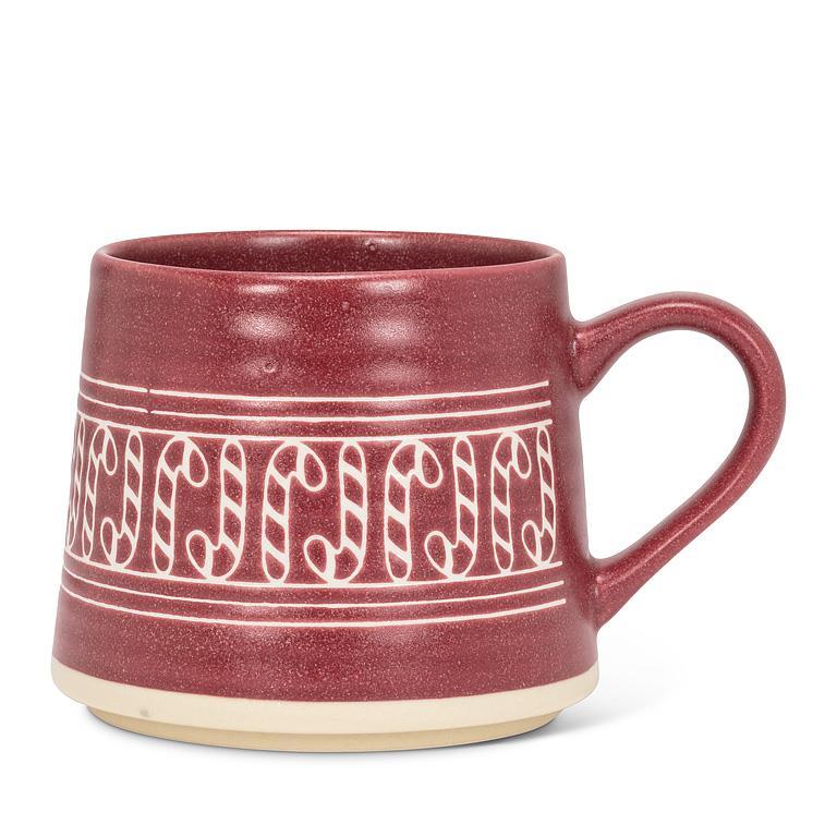 Wide Base Mug with Candy Canes