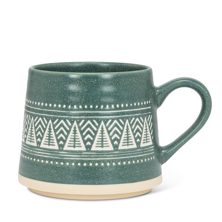 Wide Base Mug with Trees
