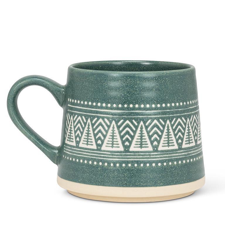 Wide Base Mug with Trees