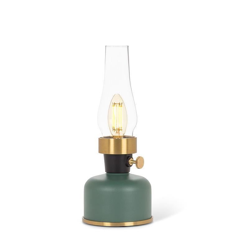 Small Lantern LED Lamp with Chimney, Green
