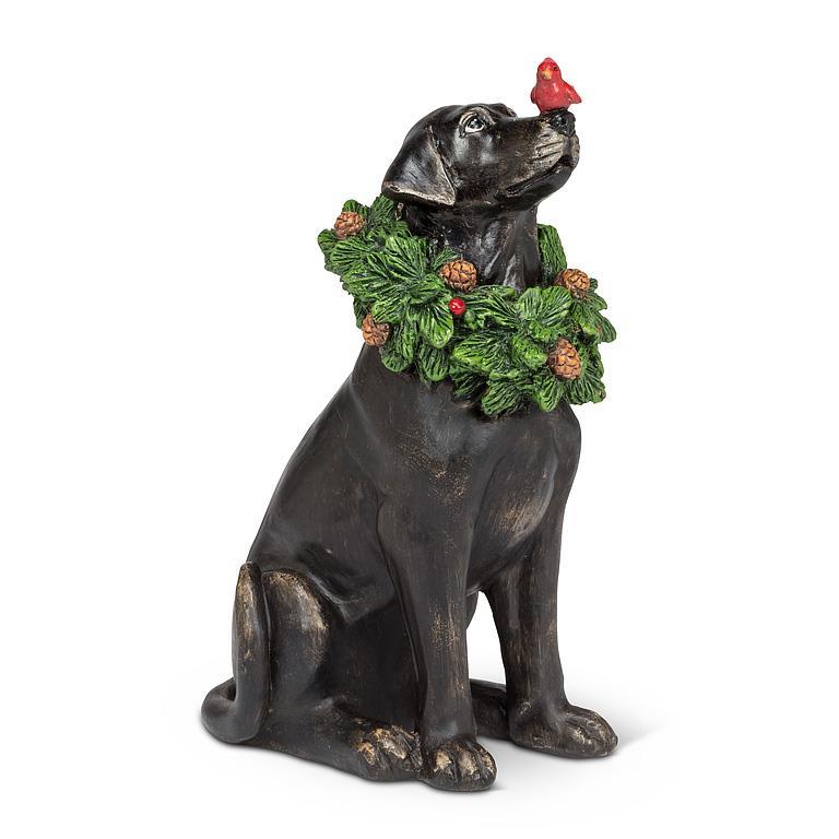 Labrador with Wreath & Cardinal