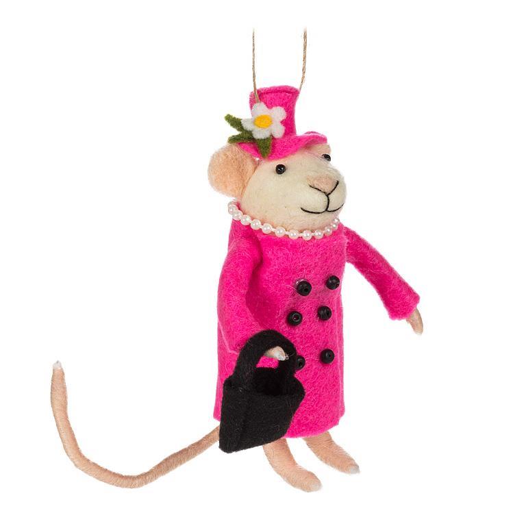 Queen Mouse Ornament, Pink Or Green