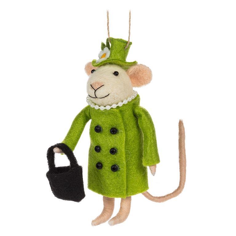 Queen Mouse Ornament, Pink Or Green
