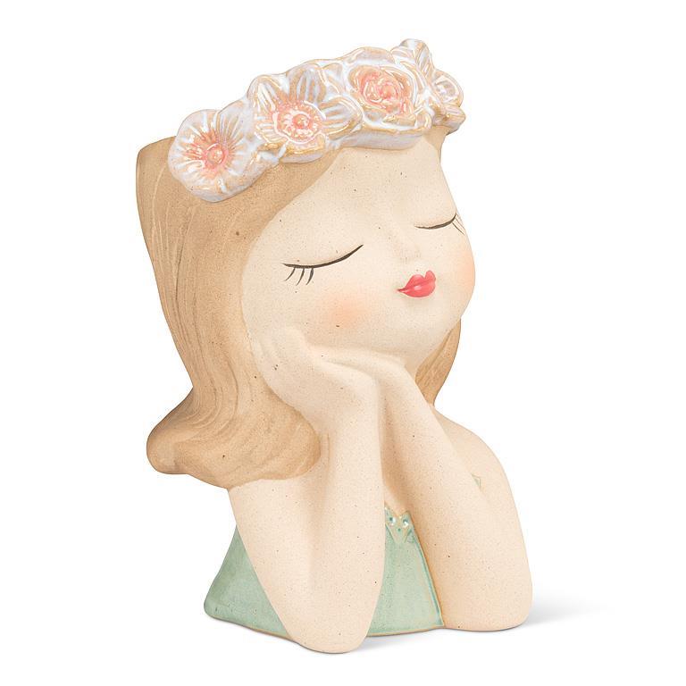 Daydream Girl with Flowers Vase