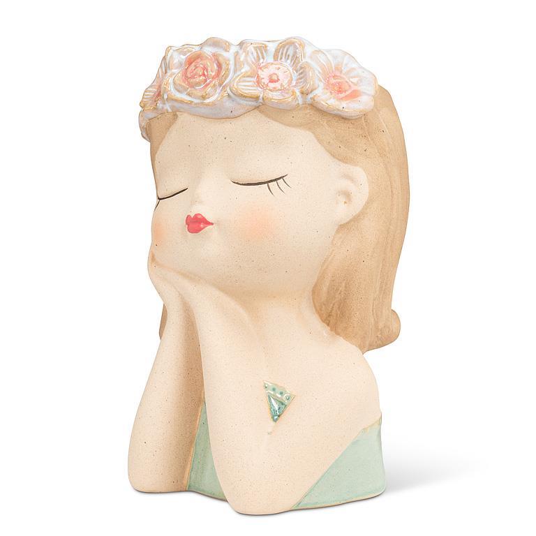 Daydream Girl with Flowers Vase