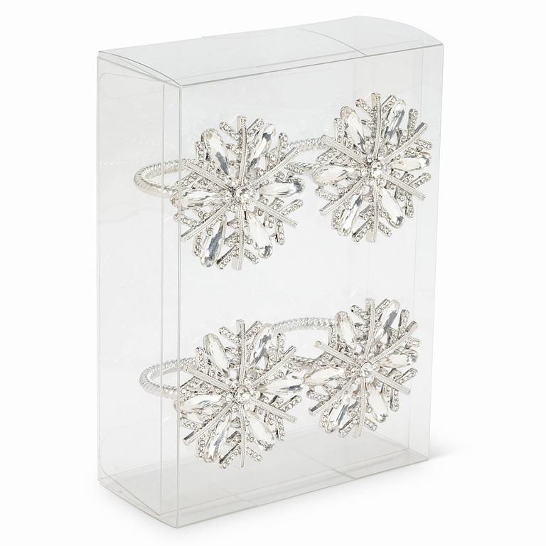 Snowflake Napkin Rings, Set Of 4