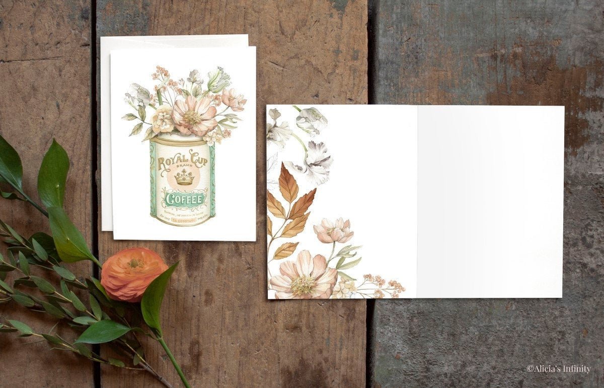 Vintage Coffee Tin, Greeting Card
