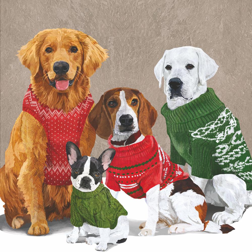 Sweater Dogs Cocktail Napkins