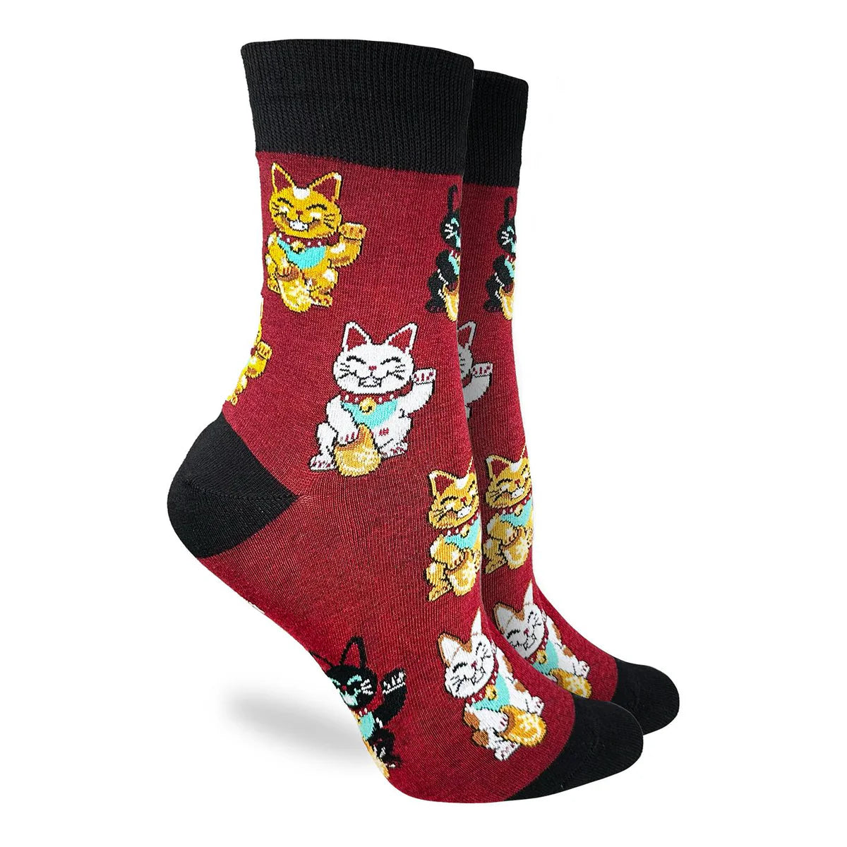 Lucky Waving Cat, Crew Socks