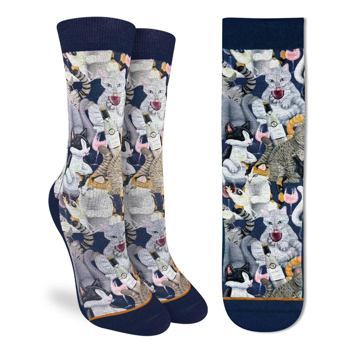 Wine & Cats, Active Fit Socks