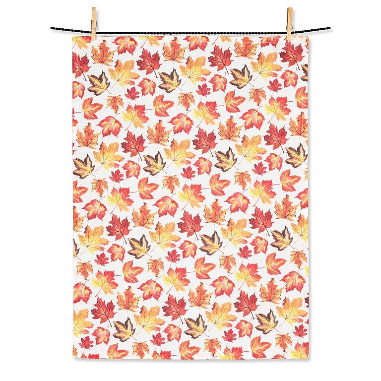 Allover Fall Maple Leaves Tea Towel