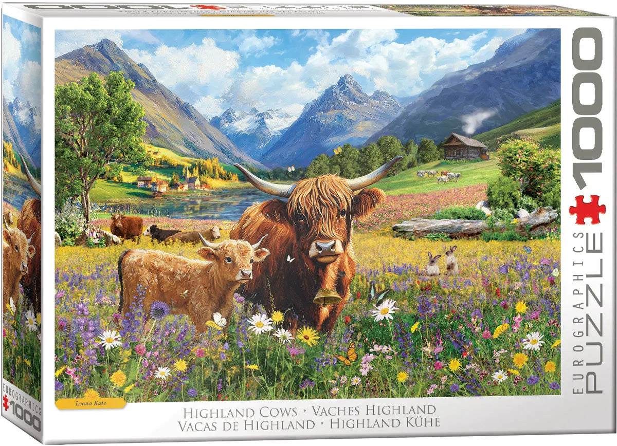Highland Cows, 1000 Piece Puzzle