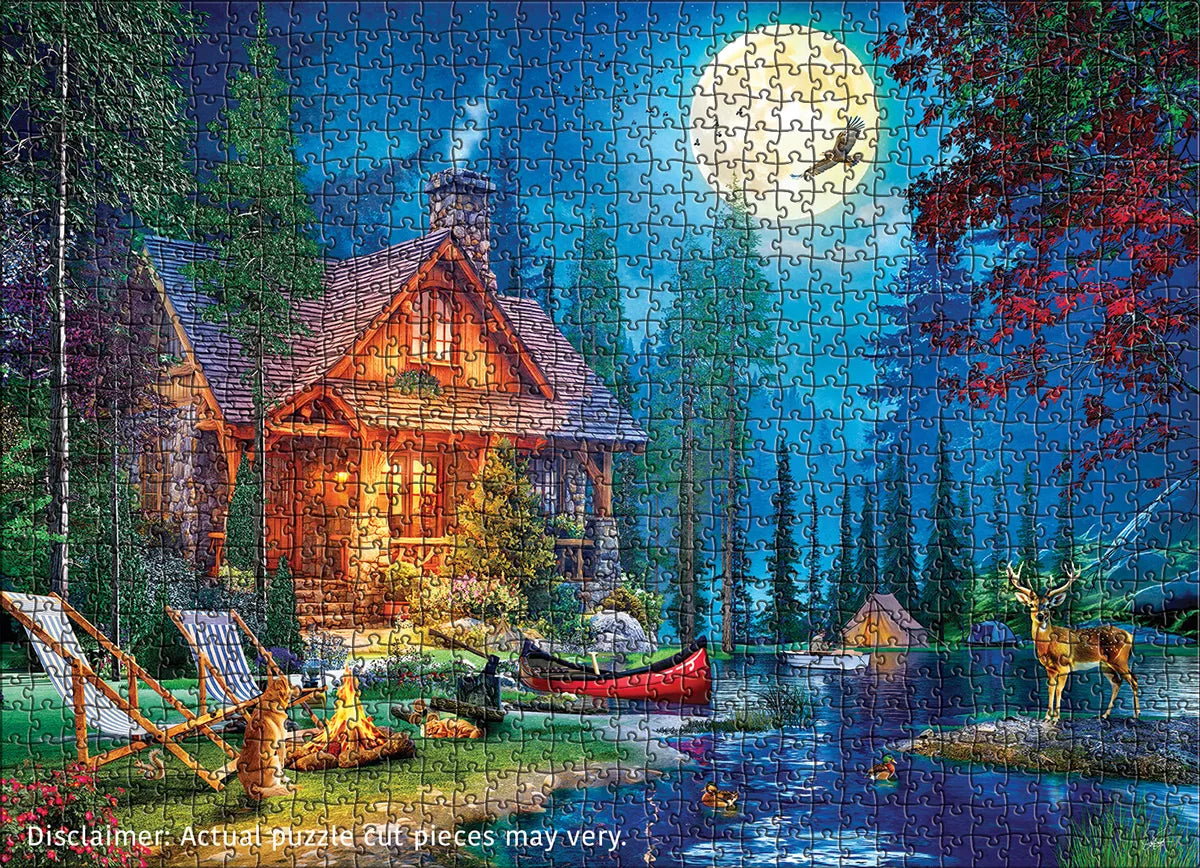 Moon Lake Cabin, 1000 Piece Puzzle