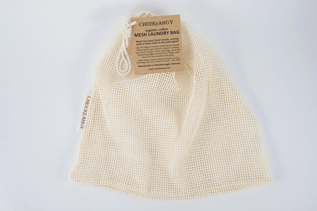 Reusable Facial Rounds + Mesh Laundry Bag in Ivory