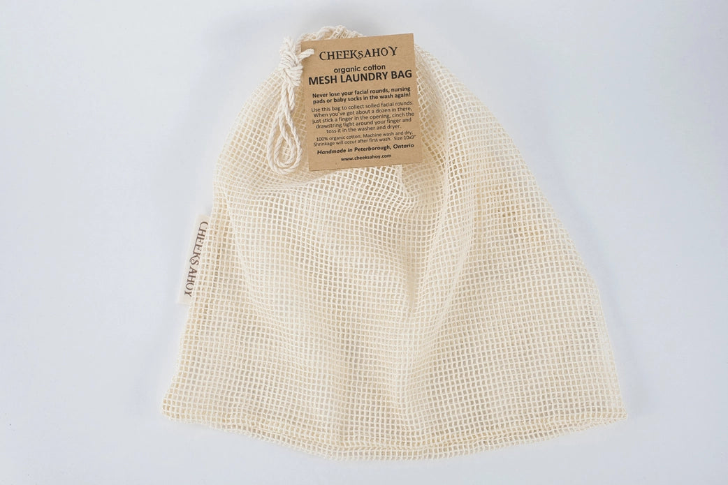 Reusable Facial Rounds + Mesh Laundry Bag in Black