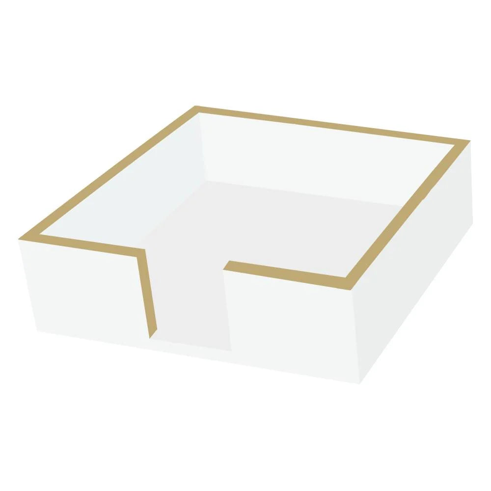 Cocktail Napkin Holder White/Gold