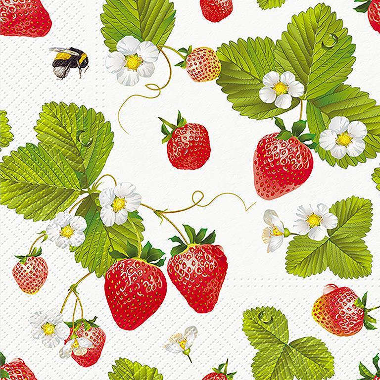 Strawberries With Bees Lunch Napkins