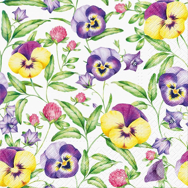 Beautiful Pansies Lunch Napkins