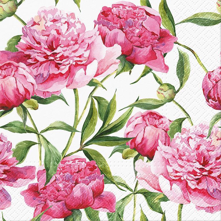 Pink Peonies Lunch Napkins