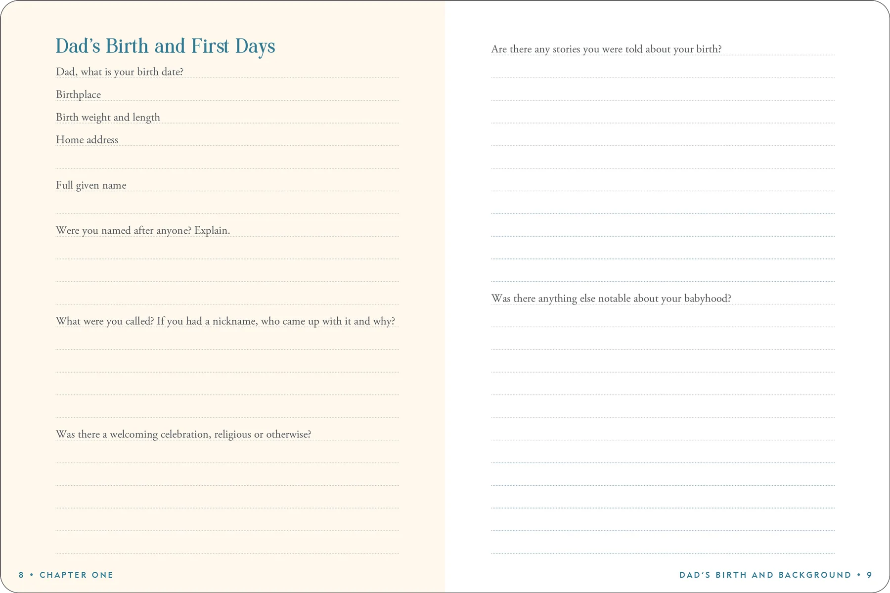 Dad's Story Keepsake Journal