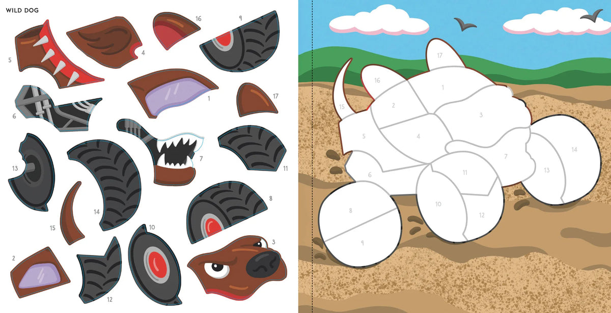 My First Colour-by-Sticker Book, Monster Trucks