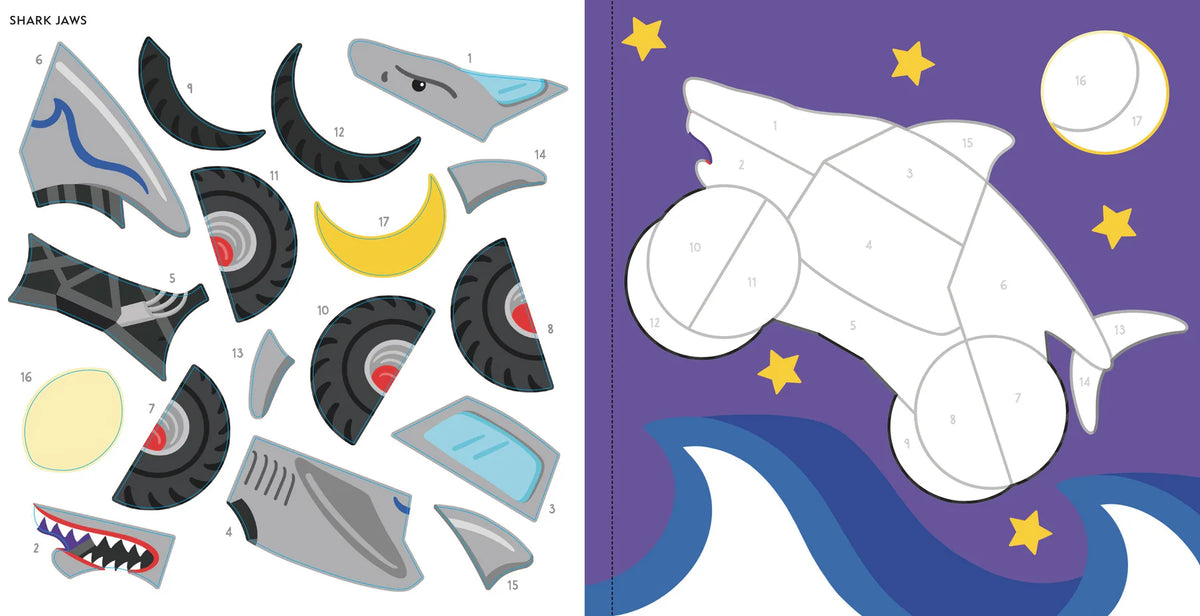 My First Colour-by-Sticker Book, Monster Trucks