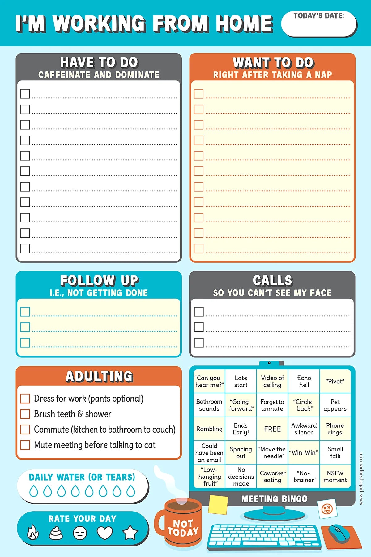 I'm Working from Home Daily Checklist