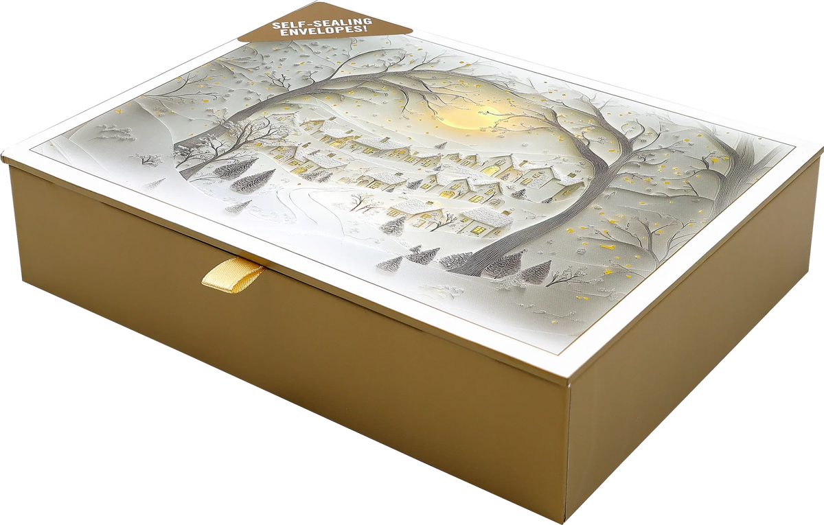 Wintry Village Deluxe Boxed Holiday Cards