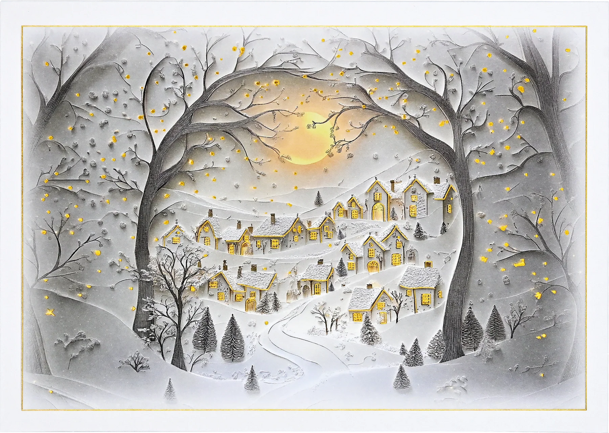 Wintry Village Deluxe Boxed Holiday Cards