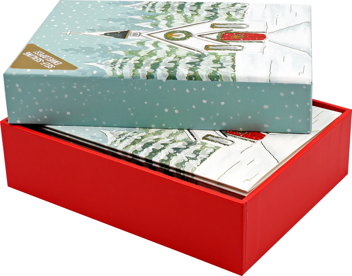 Church in Snowfall Small Boxed Holiday Cards