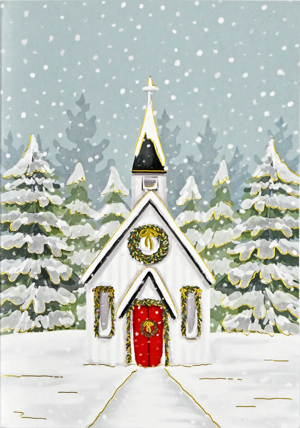 Church in Snowfall Small Boxed Holiday Cards