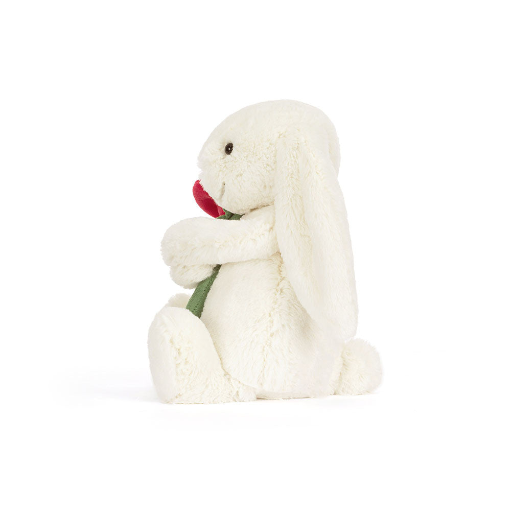 Jellycat Cream Bunny With Rose (Max 2 Per Purchase)