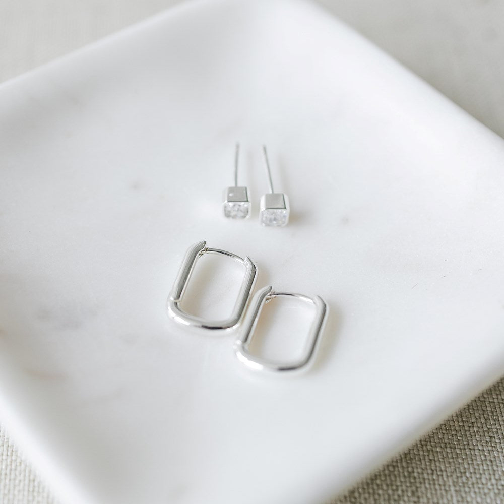 Square Duet Set In Silver
