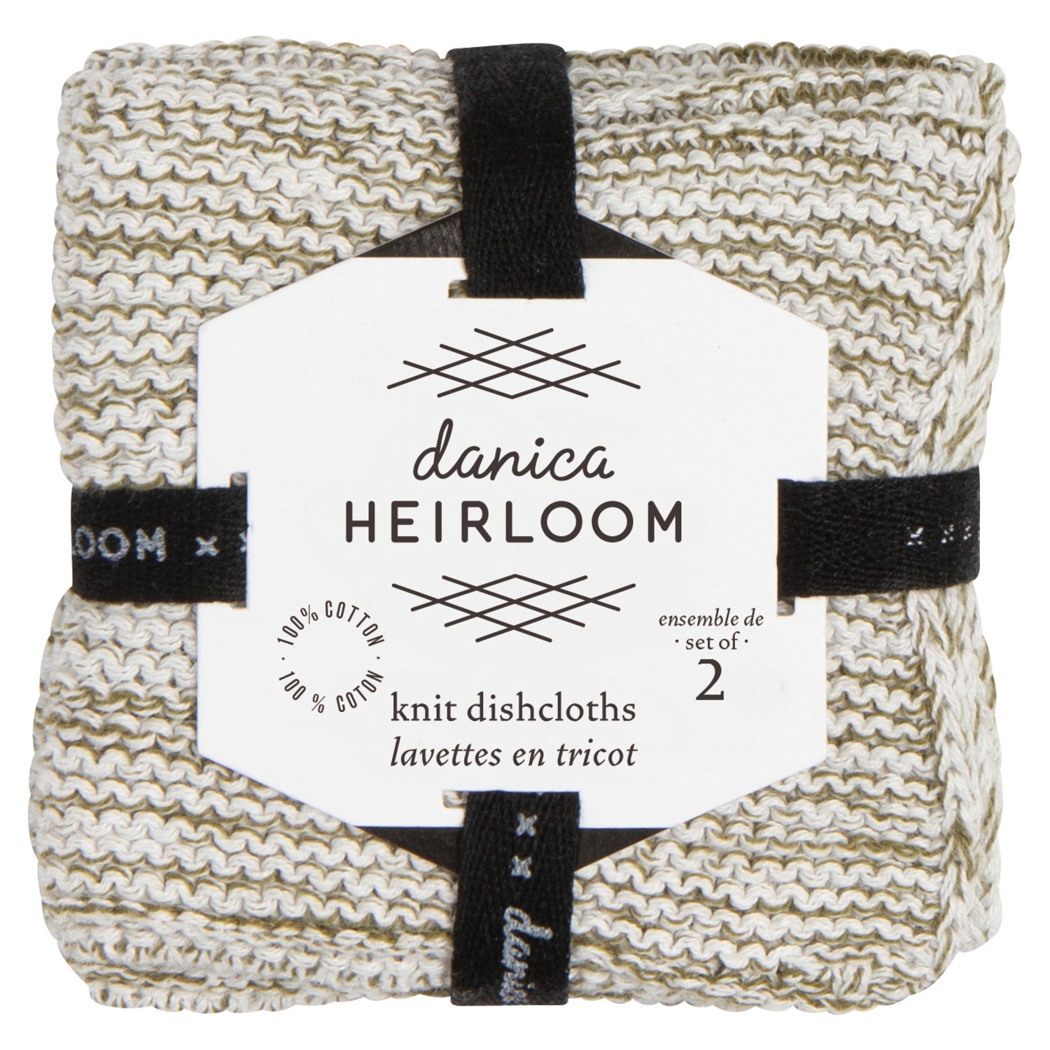 Olive Branch Knit Dishcloths, Set of 2