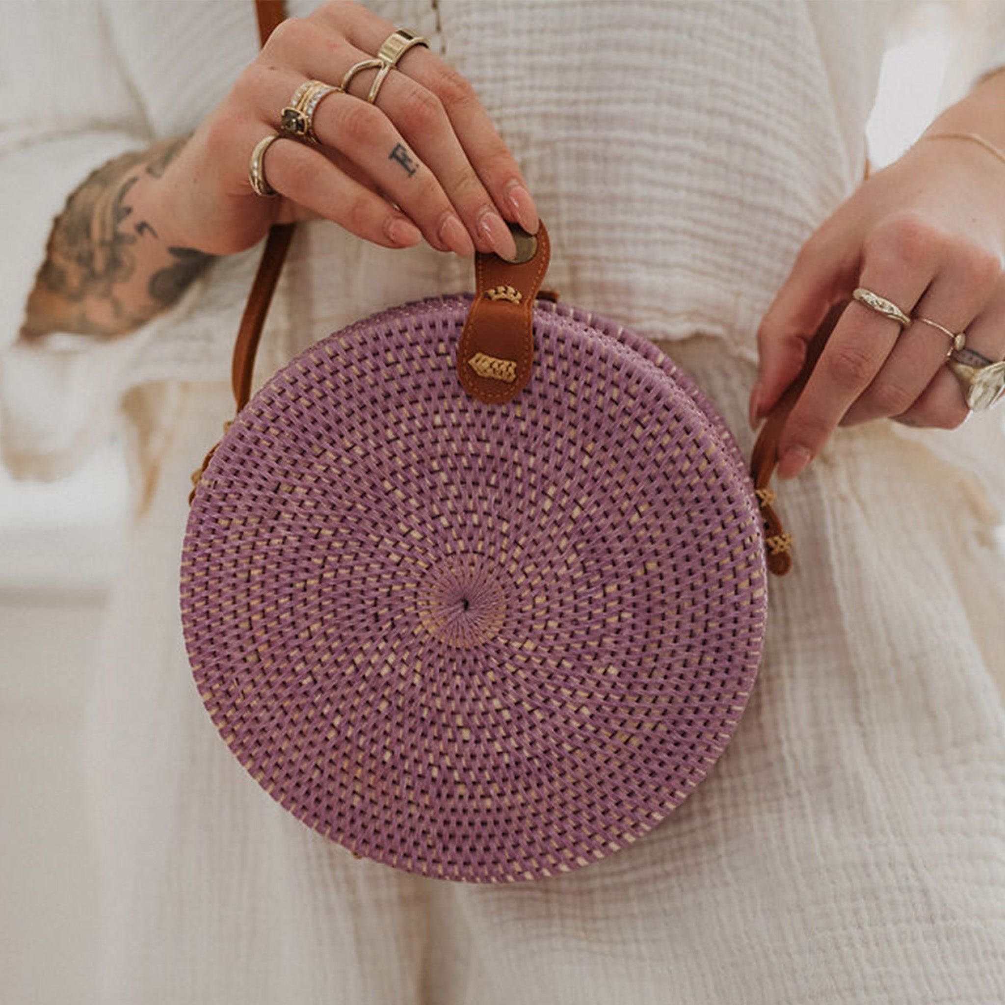 Circle Bali Bag in Purple
