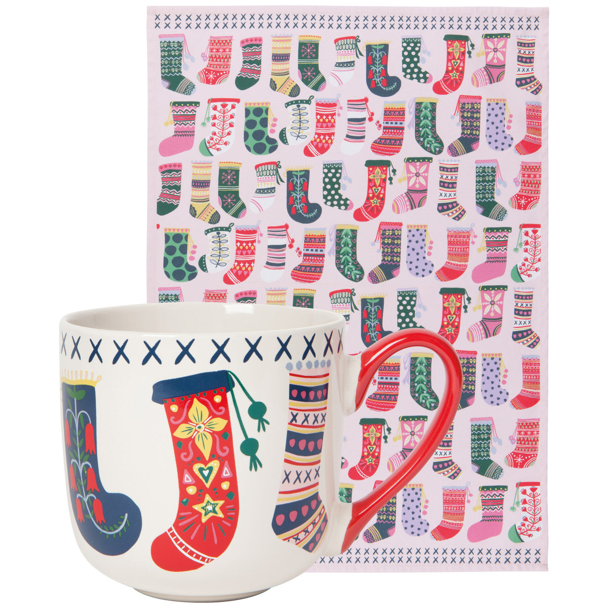 Winter Woolens Christmas Mug and Tea Towel Set