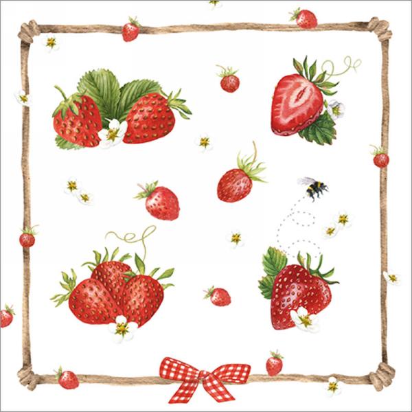 Strawberries & Bumble Bee Lunch Napkins