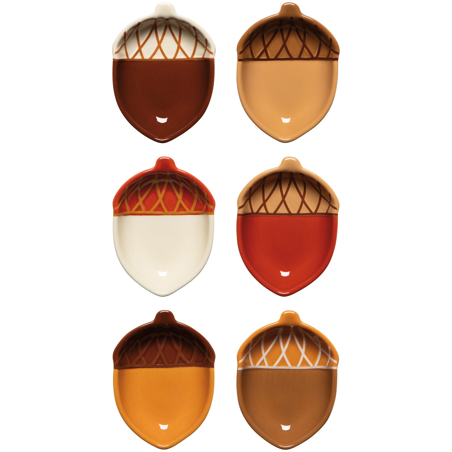 Oak & Acorn Pinch Bowls, Set Of 6