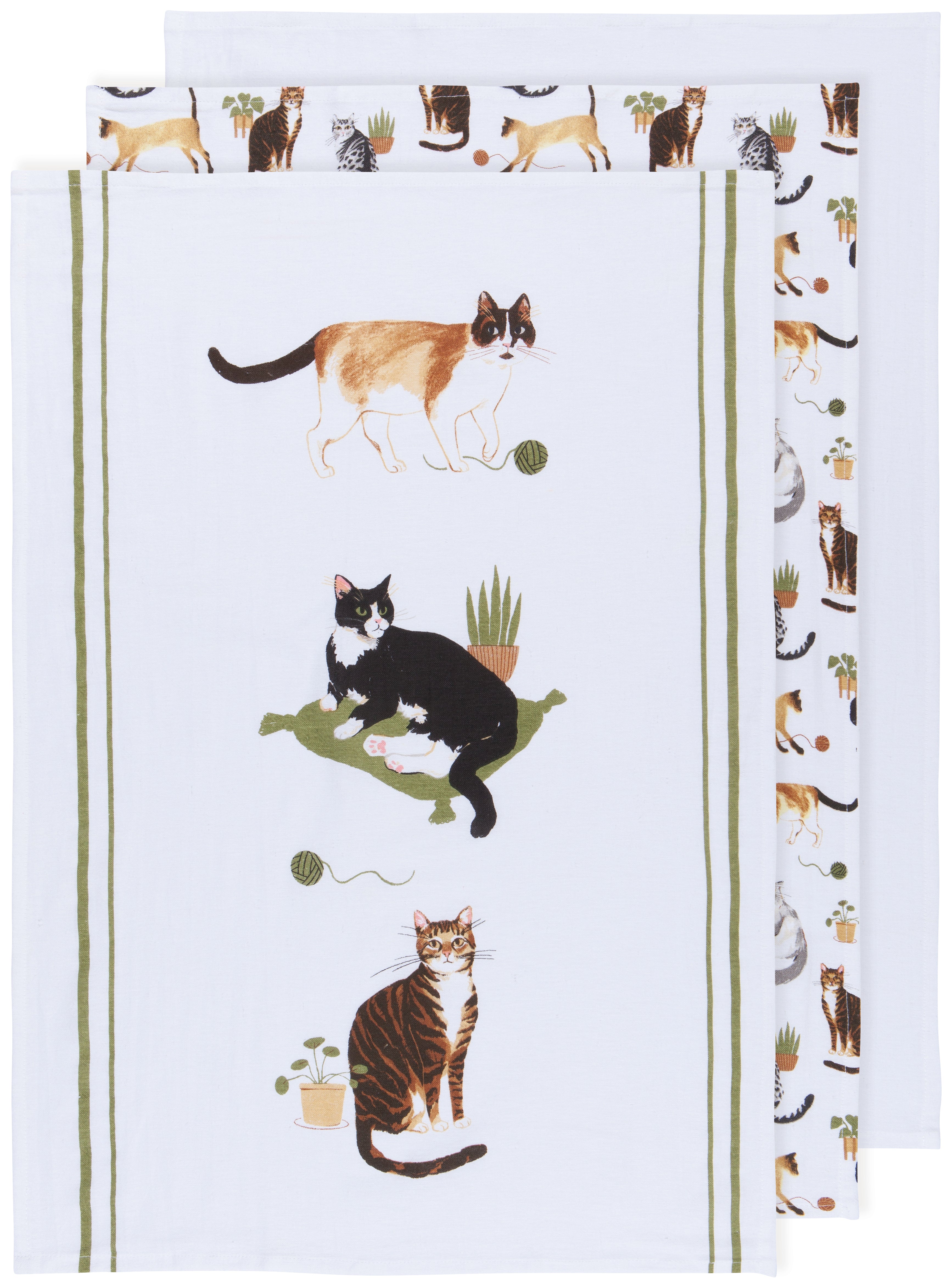 Cat Collective Bakers Flour Sack Tea Towels, Set of 3