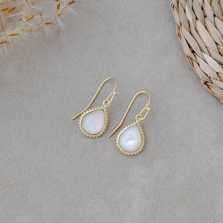 Mother Of Pearl Paris Earrings In Gold