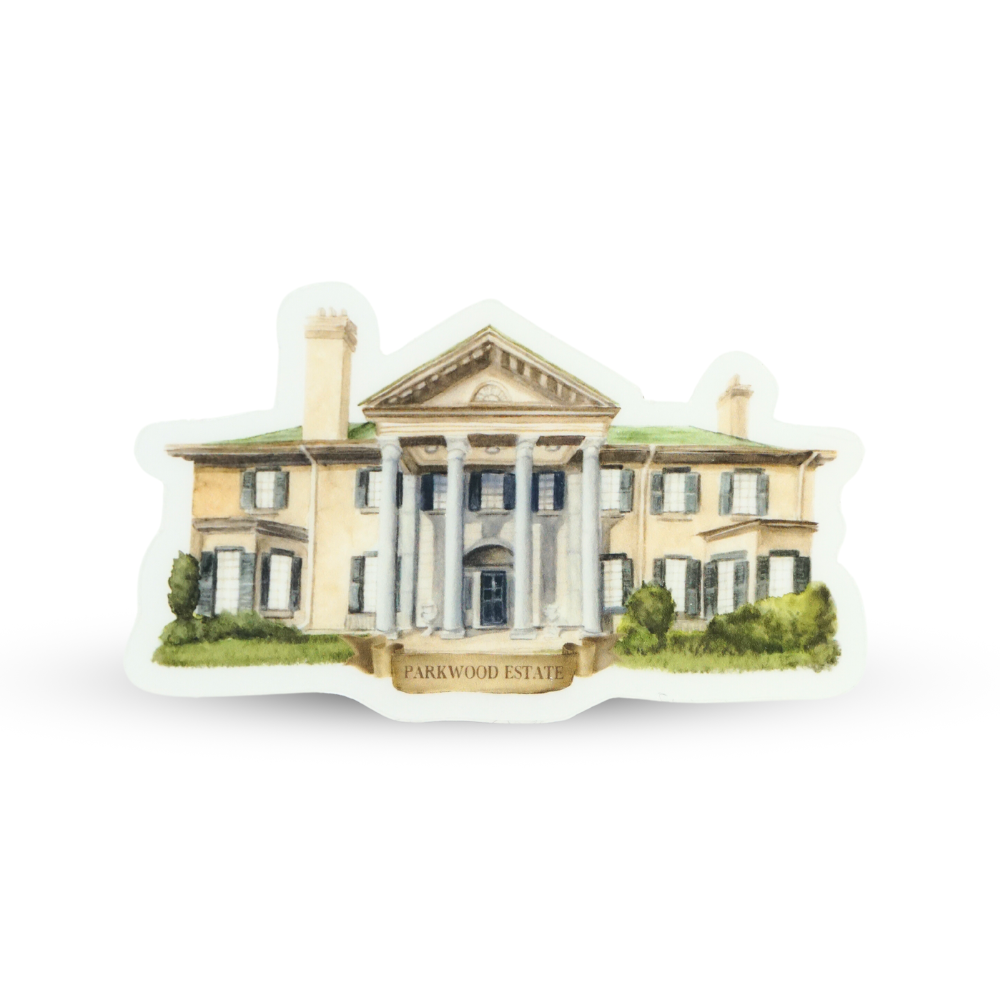 sticker in the shape of the front side of the estate