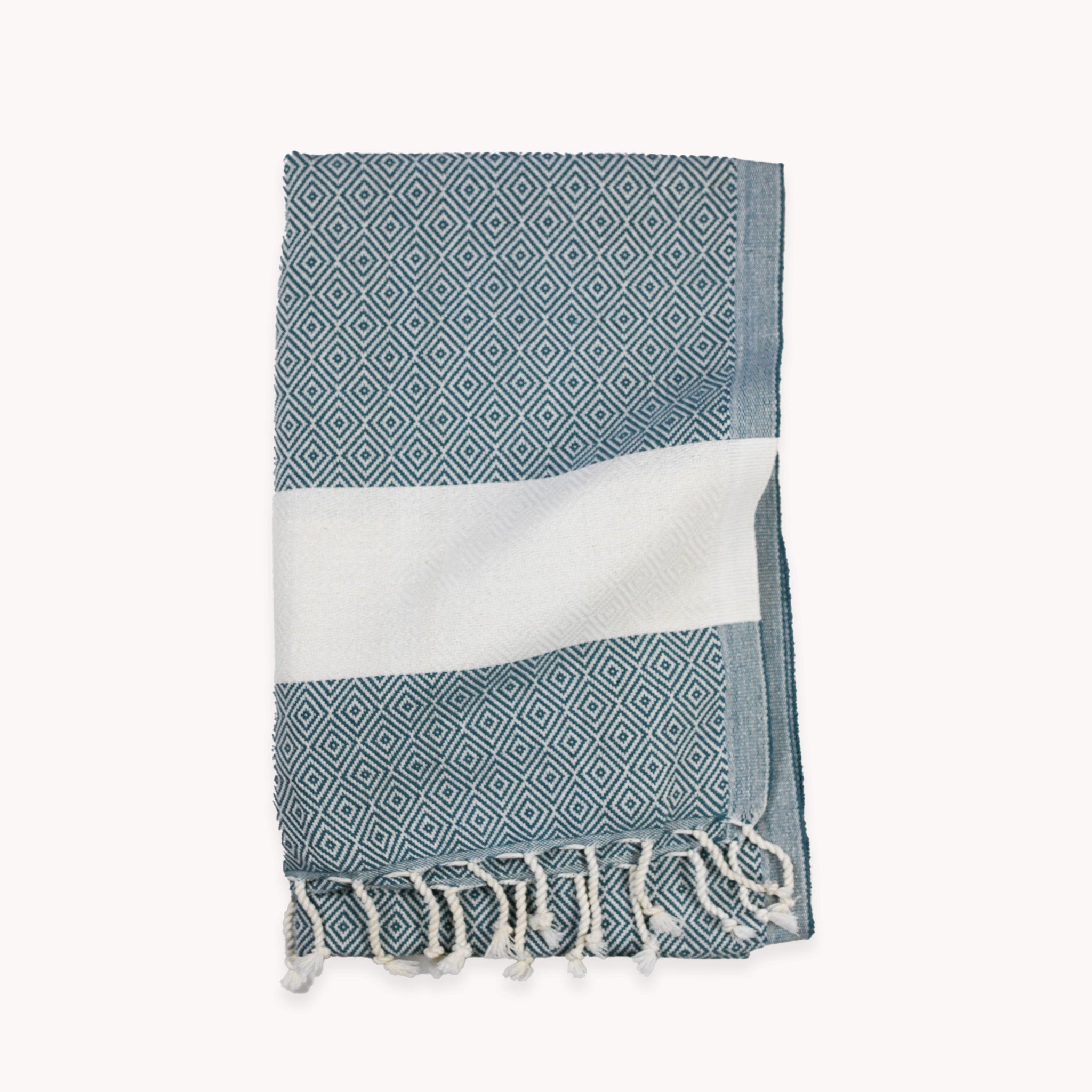 Diamond Hand Towel in Prussian