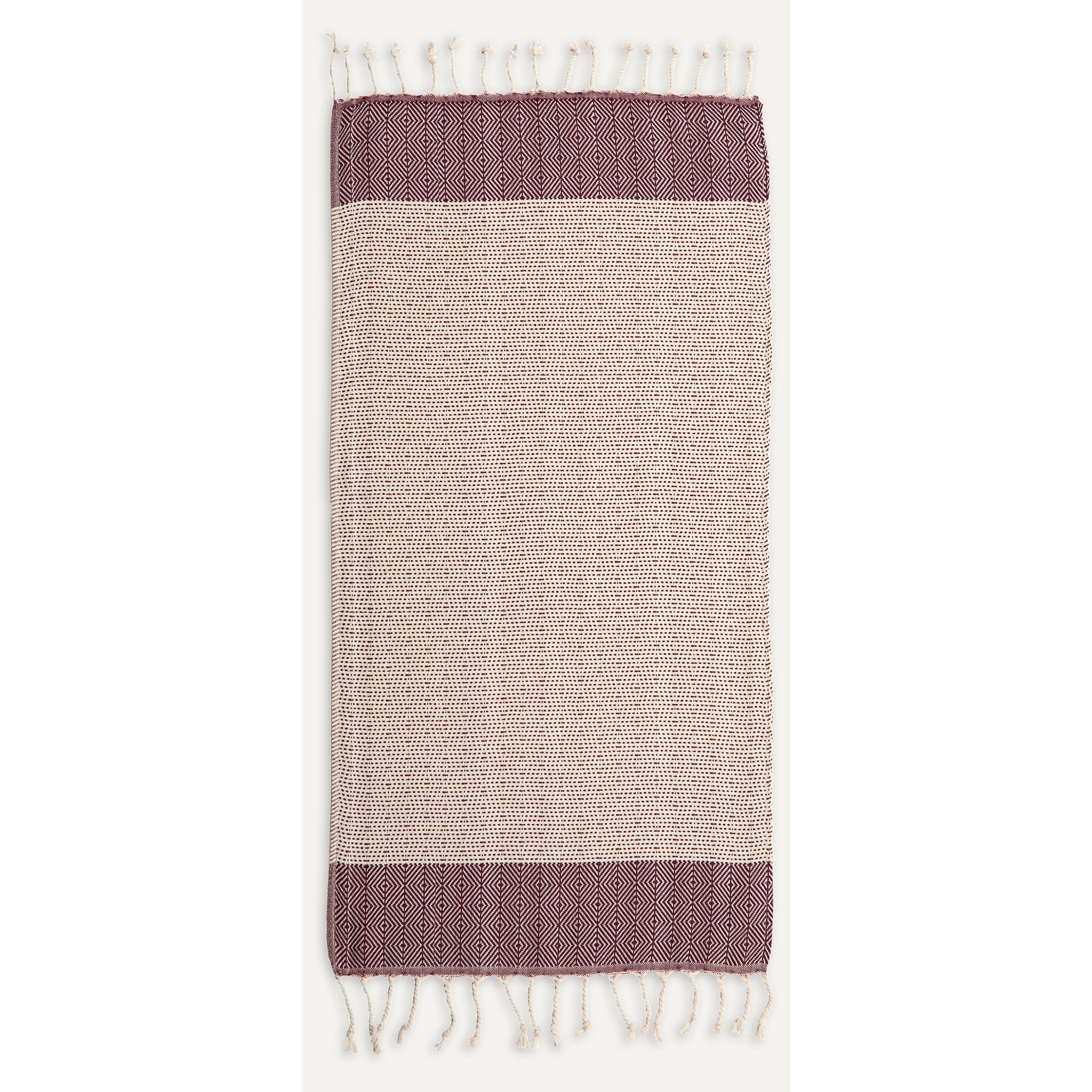 Lined Diamond Hand Towel in Maroon