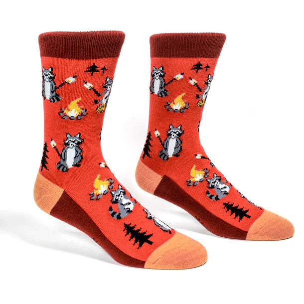 I Need S’more Raccoons, Wool Crew Socks